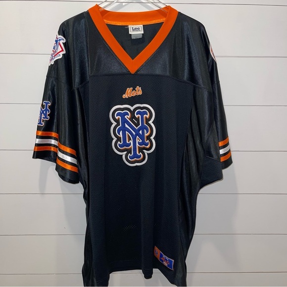 New York Mets Vintage Lee Black and Orange Jersey Size 2X - Picture 1 of 7